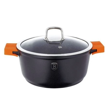 Кастрюля 5,8л кованый алюминий АП со стекл.крышкой 28см индукция Granit Diamond Line BH-1096 (6)