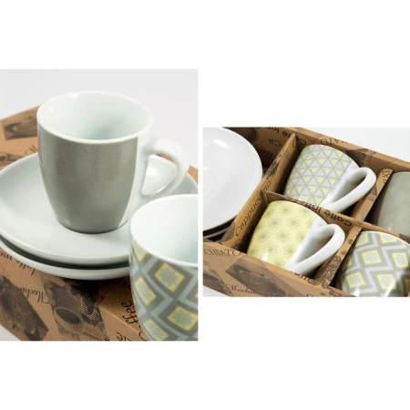 Кофейный набор 8пр фарфор на 4 персоны (4кружки, 4блюдца) (9)