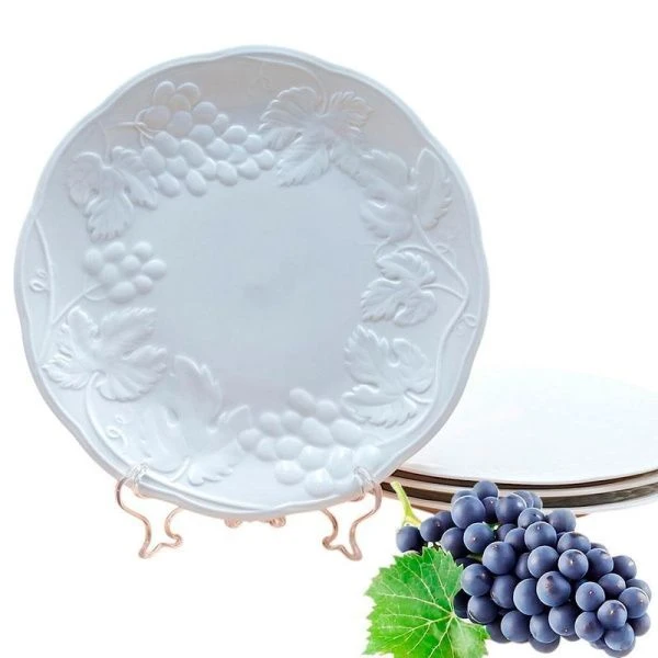 Тарелки мелкие набор 4шт 21см фарфор ВИНОГРАДНАЯ ЛОЗА десертные (8)