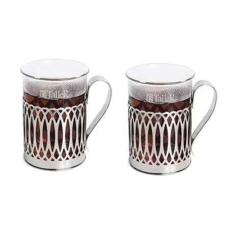 Кружки набор 2пр 300мл стекло / металл АДРИАН