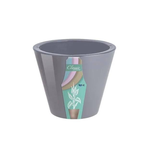 Кашпо 5л 20*23см пластик КЛАССИКА серый жемчуг (10)