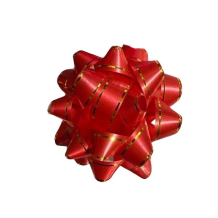 Набор для упаковки подарков (лента упаковочная 10мм*10м и бант) красная (360) JC-17108