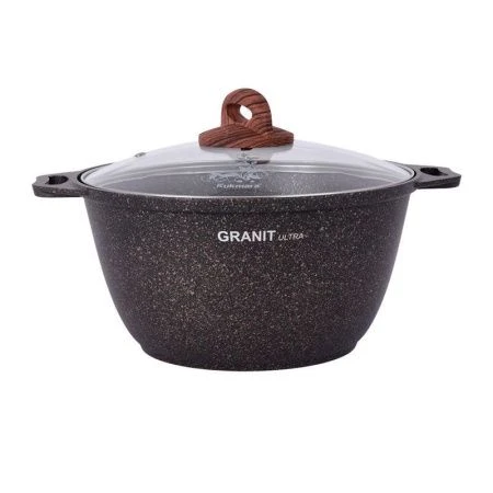Кастрюля 4л алюминий АП GRANIT ULTRA Original стекл.крышка (3)
