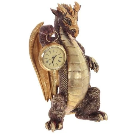 яяяФигурка декоративная с часами Дракон полимер (1хLR44, не прилаг.), L17 W13 H29,5см (4)
