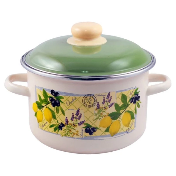 Кастрюля 5,5л эмаль Citrus цилиндрическая ТМ Appetite 6RD221M (8/4)