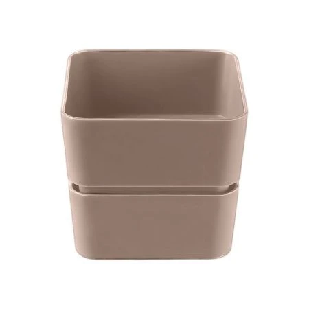 Кашпо 450мл 8,6*9,6*9,6см пластик ФИОРИ мокачино (24)