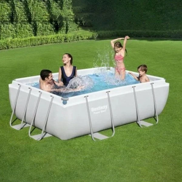 Бассейн каркасный прямоугольный ПВХ Power Steel 282*196*84см 3662л + фильтр-насос 56629 (1)