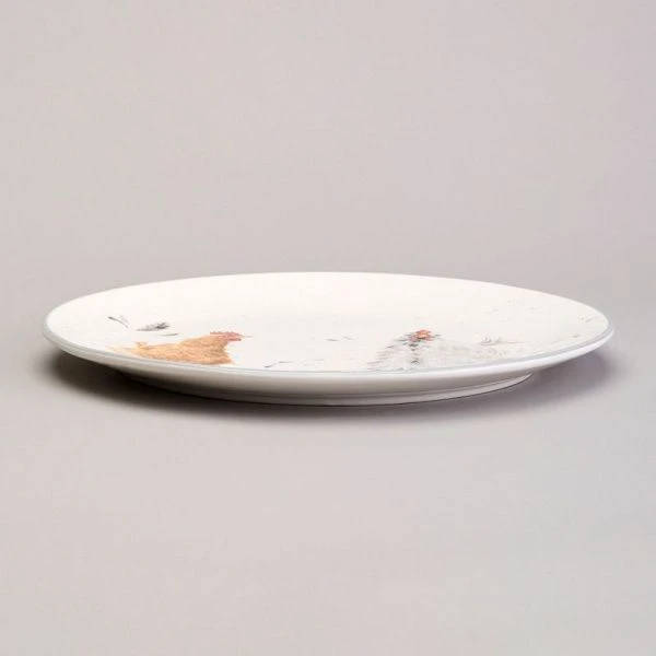 Блюдо 31,5*25,5*3см керамика FUNNY HENS овальное (12)