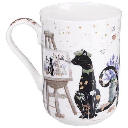 Кружка 330мл фарфор ЛАВАНДОВЫЕ КОТЫ (24)