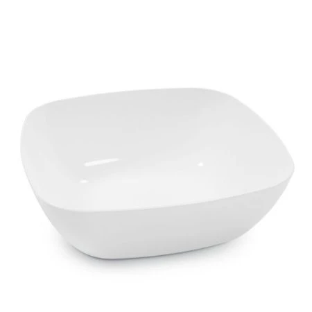 Тарелка глубокая 16*16см пластик КВАДРО белая (25)