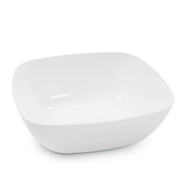 Тарелка глубокая 16*16см пластик КВАДРО белая (25)