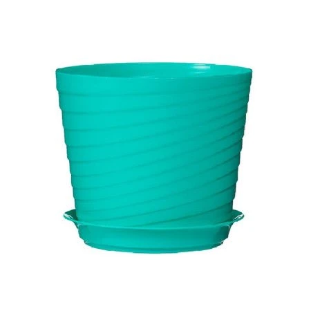 Горшок цветочный 750мл d11см пластик ВЕРОНА с поддоном бирюза PL0386 (14)
