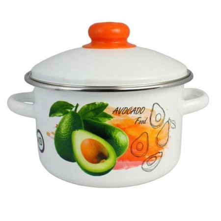 Кастрюля 2л эмаль АВОКАДО белая 01-1610/4 (8)