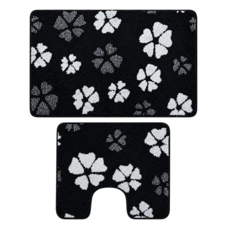 Набор ковриков в ванную 2пр 50*80/40*50см полипропилен MAXIMUS 4980 BLACK черный 2513