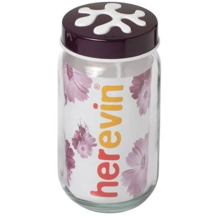 Банка для сыпучих продуктов 1л стекло HEREVIN h185 фиолетовая (12)