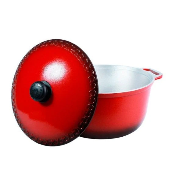 Кастрюля 8л стеклоэмаль АЗИАТКА конусная мет.крышка (5)