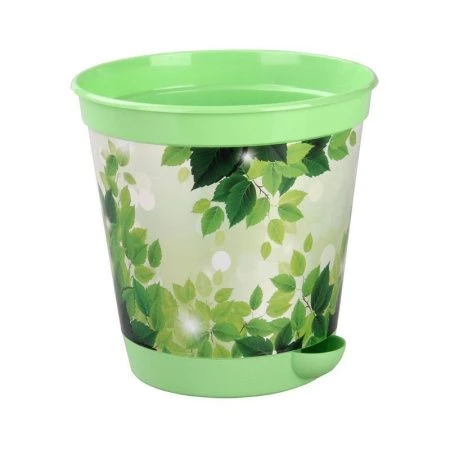 Горшок цветочный Берёзка 1,5л с поддоном зеленый (15)