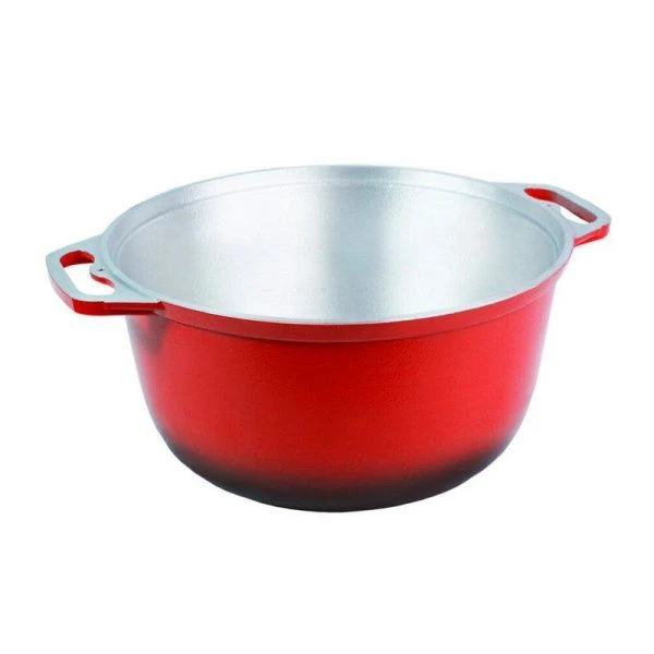 Кастрюля 8л стеклоэмаль АЗИАТКА конусная мет.крышка (5)