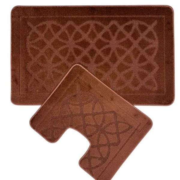 Набор ковриков в ванную 2пр 60*100/50*60 полипропилен MAXIMUS 6957 BROWN коричневый 2518
