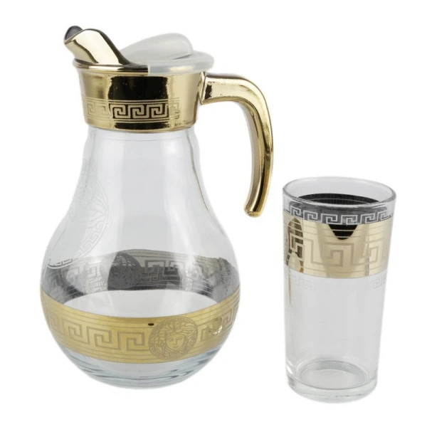 Набор питьевой 3пр стекло ЗОЛОТОЙ ОРНАМЕНТ (кувшин, стаканы 2шт) (6)