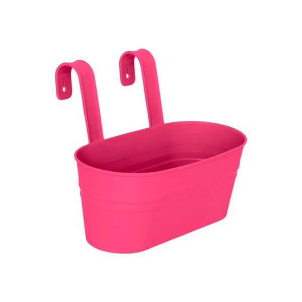 Кашпо настенное 13,5*30*25см пластик ВЕДРО розовое (5)