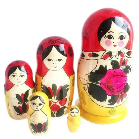 Матрешка 5-ти кукольная 14*7см дерево традиционная большая (1)