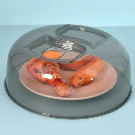 Крышка для СВЧ 26см пластик с клапаном дымчатый (20)