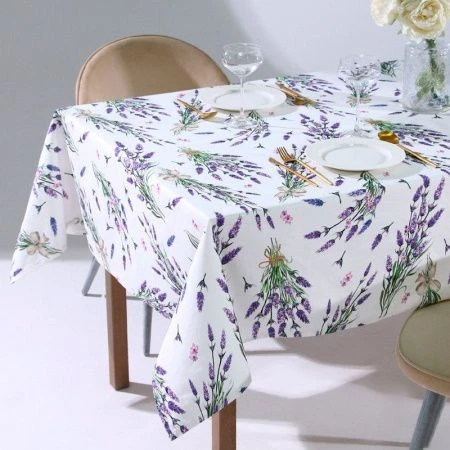 Скатерть 100%хлопок/саржа 149*250см Lavender 190 г/м2
