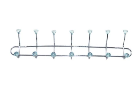 Вешалка 7 крючков 2-х уровневые Хрусталик металл 14х67х7см (4мм) JC-1171 (60)