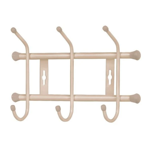 Вешалка 3 крючка настенная 284*188мм металл бежевый металлик ВН3 (5)