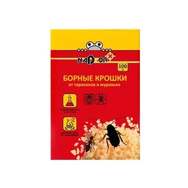 Борные крошки от тараканов и муравьев 100г Nadzor (24)