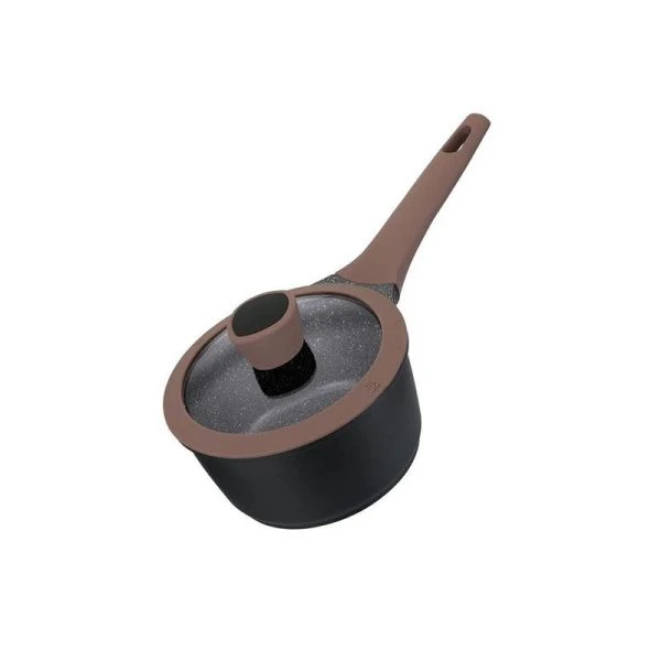 Ковш 1,3л кованый алюминий АП Eleganto c стекл.крышкой 16см ручкой Soft Touch индукция 93-AL-EG-3-16 (6)