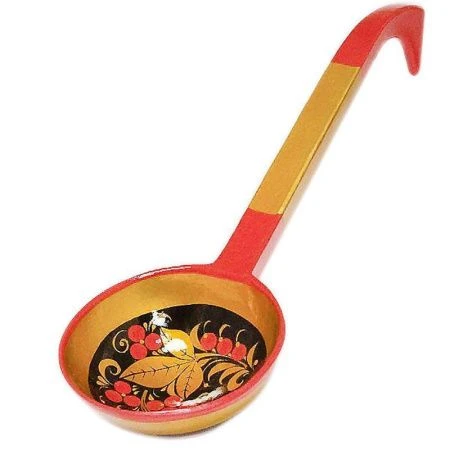 Половник 28*10см дерево роспись Хохлома (1)