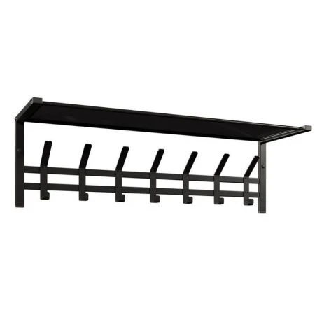 Вешалка настенная с полкой металл Торонто 31 черная 88,5*27*27см (1)