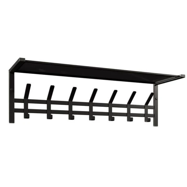 Вешалка настенная с полкой металл Торонто 31 черная 88,5*27*27см (1)