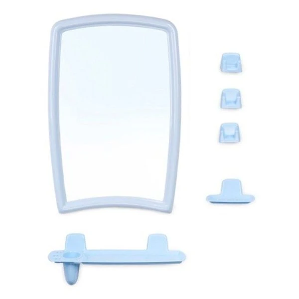 Набор для ванной комнаты пластик/стекло ВК БЕРОССИ 41 светло-голубой (5)