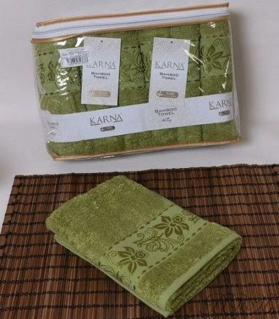 яяяПолотенце 50*90 бамбук Karna ORGANIC 1-6 (Темно-зеленый)