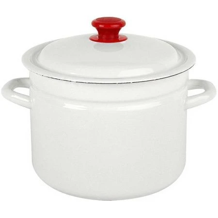 Кастрюля 7л эмаль белая цилиндрическая борт 41804-192-У (2)