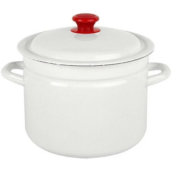 Кастрюля 7л эмаль белая цилиндрическая борт 41804-192-У (2)