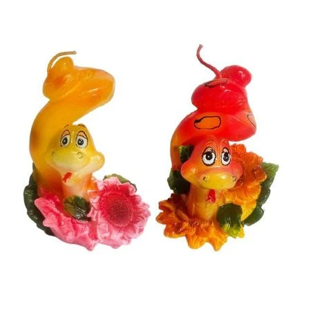 Свеча декоративная ПИТОН с цветами 9см парафин 2 вида (6/144)