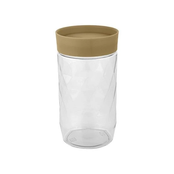 Банка для сыпучих продуктов 1л 9,5*17,8см пластик Stockholm шоколадный мокко (12)