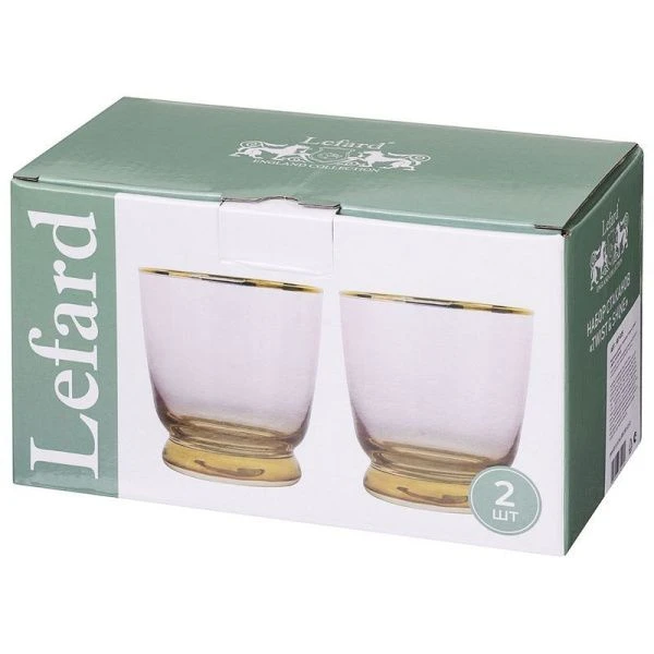 Стаканы набор 2шт 360мл стекло Twist & Shine розовый (20)