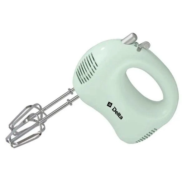 Миксер нерж.сталь/пластик DELTA DL-5069 серо-зеленый 170Вт, 5 режимов скорости, 4 насадки (12)