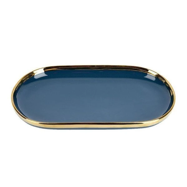 Блюдо 30*16,3*3см фарфор Royal line. Midnight Blue овальное (24)