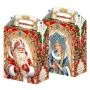 Коробка новогодняя картонная 14*80*19,5см 1,0кг Сказочный Дуэт с тиснением (150)