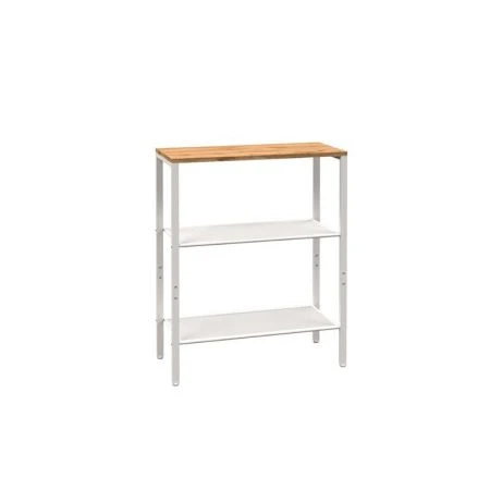 Стеллаж 3 полки 67*30*81,5см металл ТОРОНТО 23 каркас белый, верхняя полка ЛДСП (1)