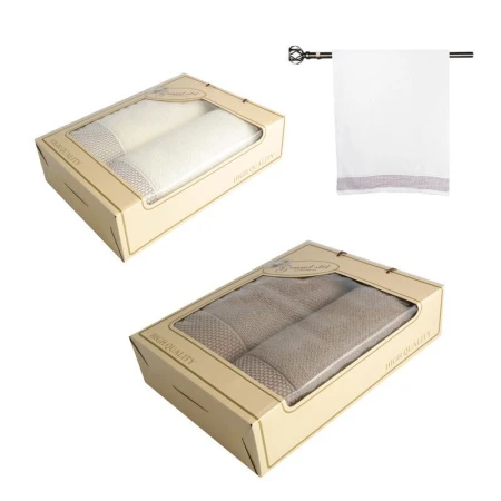 яяяНабор полотенец 2пр 34*76/70*140 махровых Бостон подар.уп. THSS0099