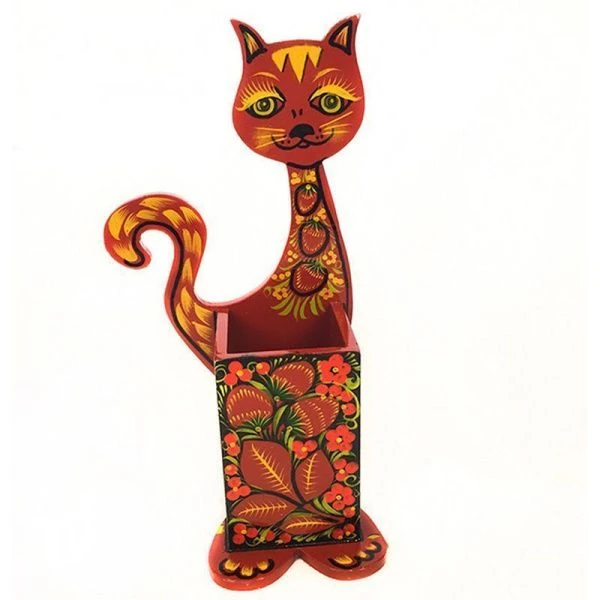 Подставка под ложки 27*13*9см дерево Хохлома (1)