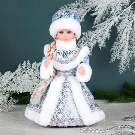 Фигурка новогодняя музыкальная Снегурочка 30см текстиль/пластик 20B01-12 (36)