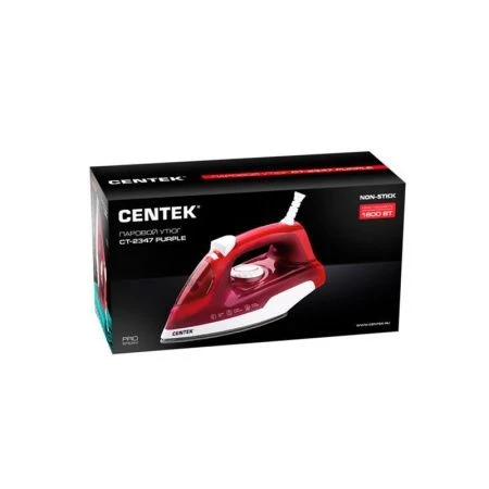 Утюг пластик Centek CT-2347 пурпур 1600Вт, антипригар подошва, 200мл, паровой удар, самоочистка (10)